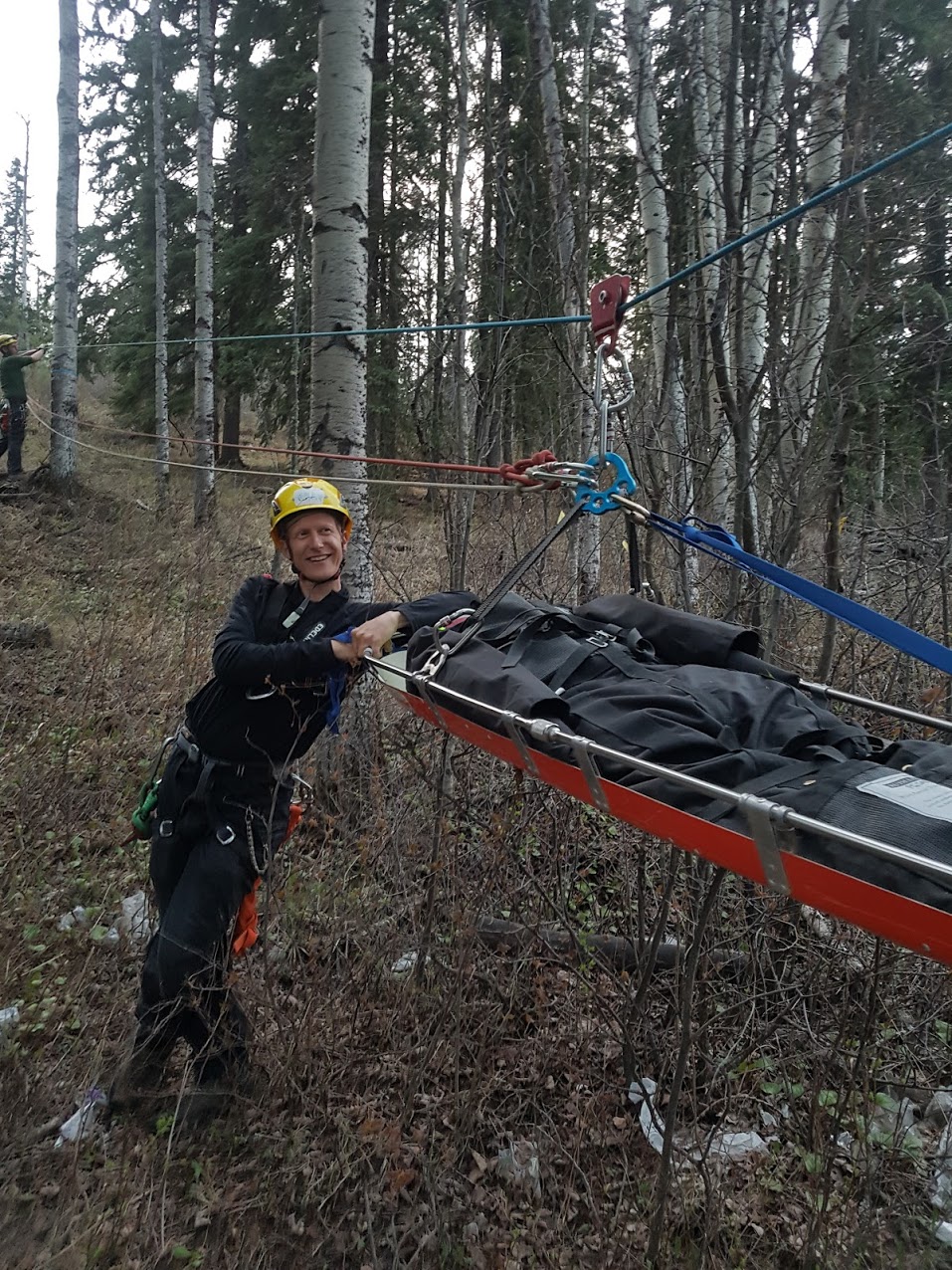 Rope Rescue Using A Highline.  Wilderness search and rescue